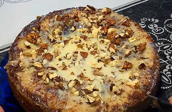 Манник с какао и орехами  рецепт быстрого приготовления