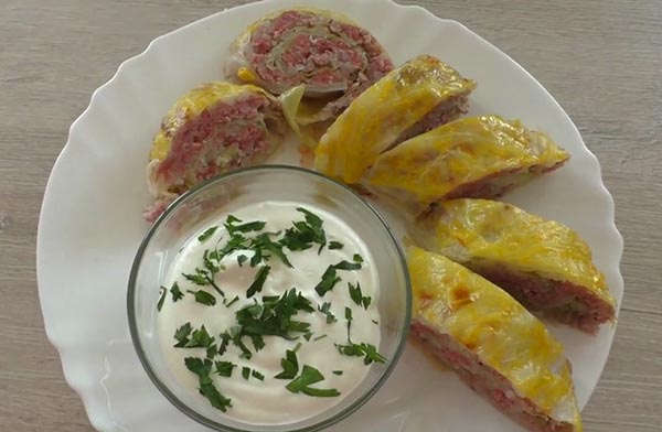 Рулет из фарша и капусты простой рецепт