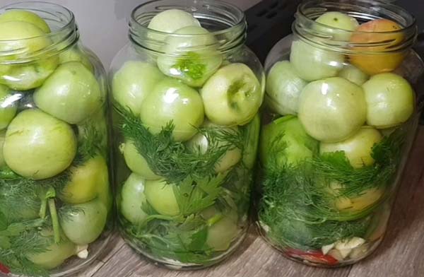 Маринованные хрустящие зеленые помидоры на зиму