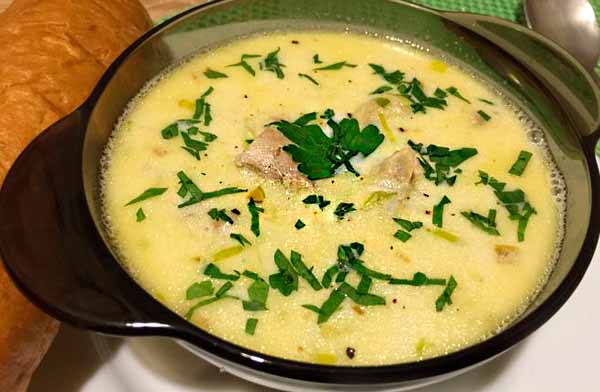 Английский куриный суп с плавленым сыром